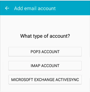 Setup ICA.NET email account on your Android Phone Step 2